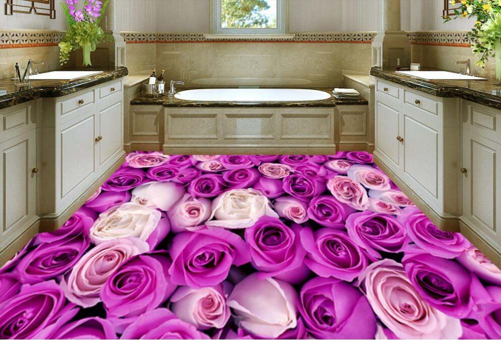 3d-Purple-Rose-Buque-Epoxy-Flooring.jpg 3d Purple Rose Buque Epoxy Flooring - Image 1