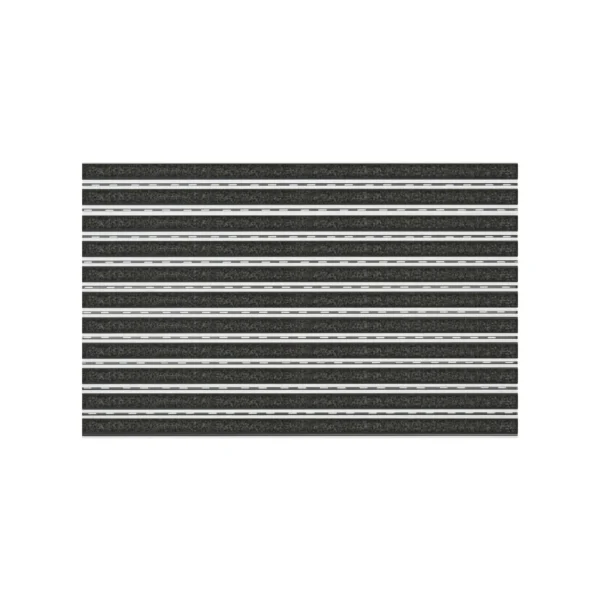 The high-quality doormat is made of robust aluminum slats and a hard plastic insert fitted with dirt-catching strips. The carpet strips made of resistant polyamide ensure optimal dirt and moisture absorption and are highly flammable according to fire protection class Cfl-S1. Due to its high dead weight, the aluminum entrance mat stays perfectly in place in the floor recess and does not form waves, which could otherwise become dangerous tripping hazards. The high-performance aluminum doormat is available in various color variants.