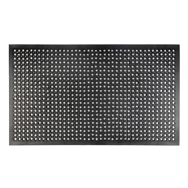 Rubber Ring Drainage Mat | Bevelled Edge | Natural Rubber Workplace Mat