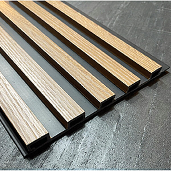 FP-191 Oak Fluted Panel Black Background